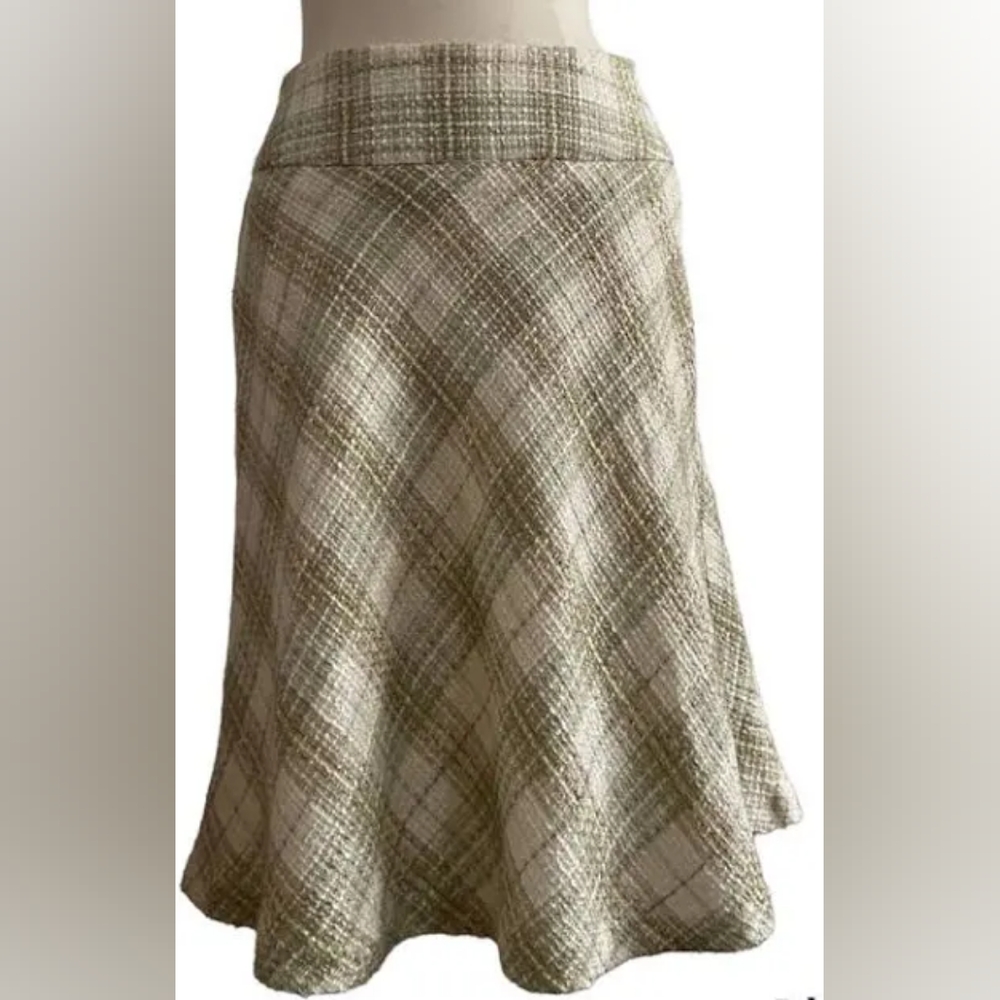 Merona super vintage tea length Acrylic Tweed Tartan Plaid skirt